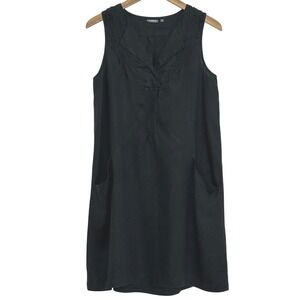Amelline Womens Dress S  Black 100% Linen Sleeveless Shift Minimalist Lagenlook